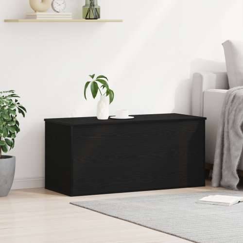 Kutija za pohranu s poklopcem Crna hrast 100x42x46 cm Konstruirano drvo Cijena