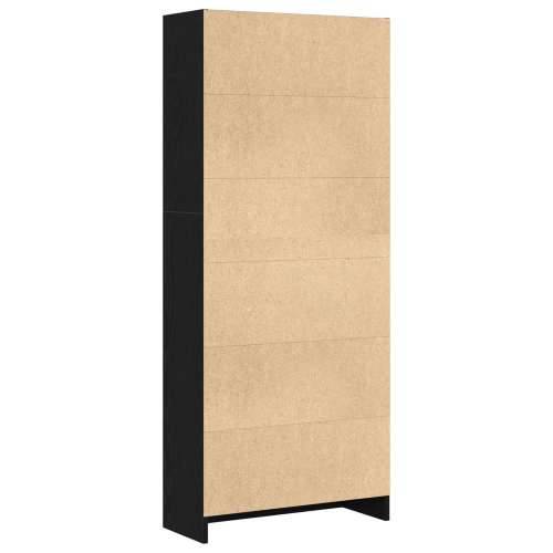 Crna Hrastova Knjiga - 60 x 24 x 143 cm - Izrađeno od Konstruiranog Drveta Cijena