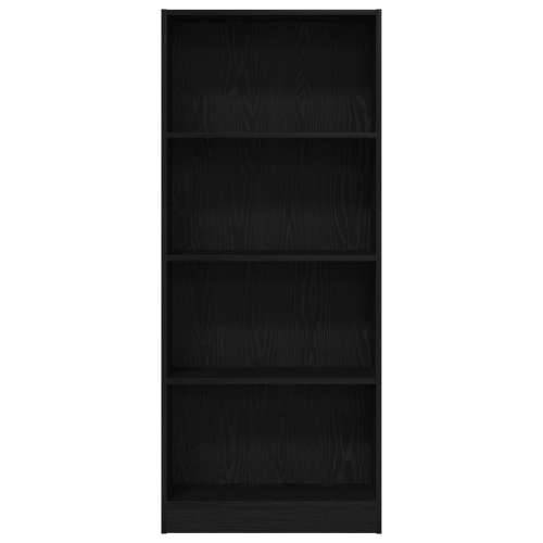 Crna Hrastova Knjiga - 60 x 24 x 143 cm - Izrađeno od Konstruiranog Drveta Cijena