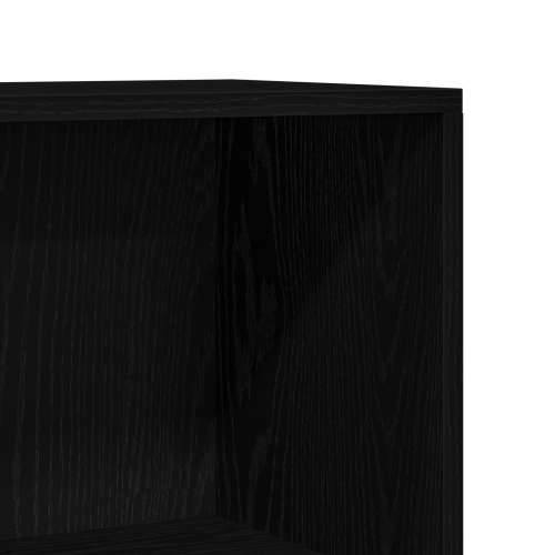 Crna Hrastova Knjiga - 60 x 24 x 143 cm - Izrađeno od Konstruiranog Drveta Cijena