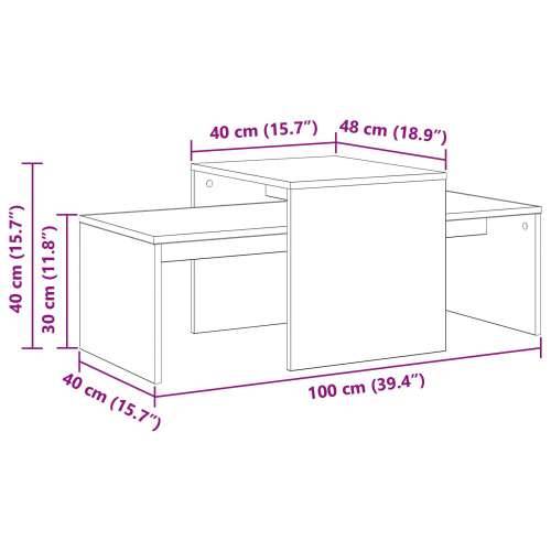 Set stolova Crna Hrast 100x48x40 cm Strukturirano drvo Cijena