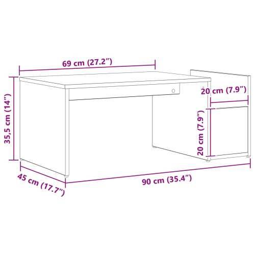Stolić za kavu od crnog hrasta 90x45x35 cm za djecu Cijena