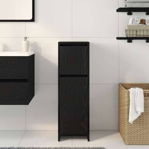 Crni ormar za kupaonicu od hrastovine 30x30x95 cm Cijena