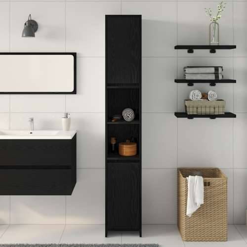 Kupaonski ormar Crna hrast 30x30x183,5 cm Konstruirano drvo Cijena