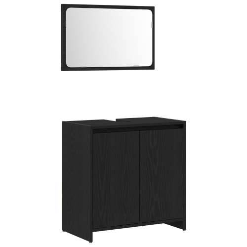 Kupaonski ormarić s ogledalom Crna hrastovina 60x33x61cm Drvo od iverice Cijena