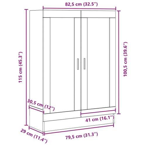 Knjiga Kabinet Crni Hrast 82,5x30,5x115 cm Odabrano drvo Cijena