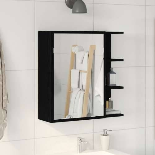 Kupaonsko ogledalo ormar crni hrast 62,5x20,5x64cm drvo Cijena