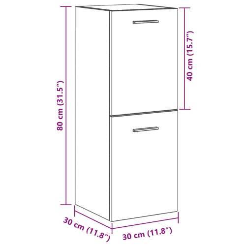 Kupaonski zidni ormar Crni hrast 30x30x80 cm Cijena