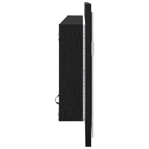 LED ogledalo za kupaonicu crni hrast 100x8,5x37 cm odabrano drvo Cijena