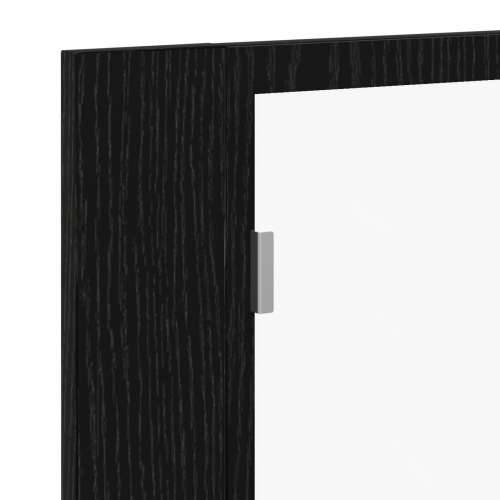 LED ogledalo za kupaonicu, crni ormar od hrastovine, 60x12x45 cm, drvo Cijena