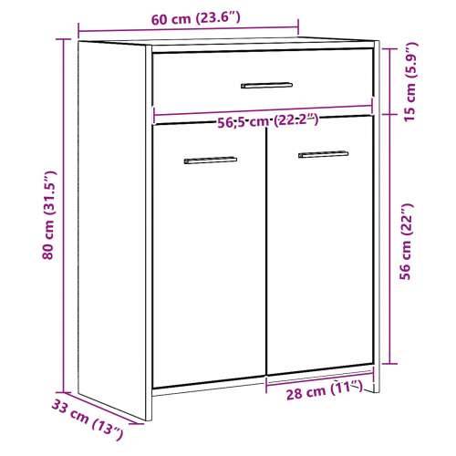 Kupaonski ormar, crna hrastovina, 60x33x80 cm, konstruirano drvo Cijena