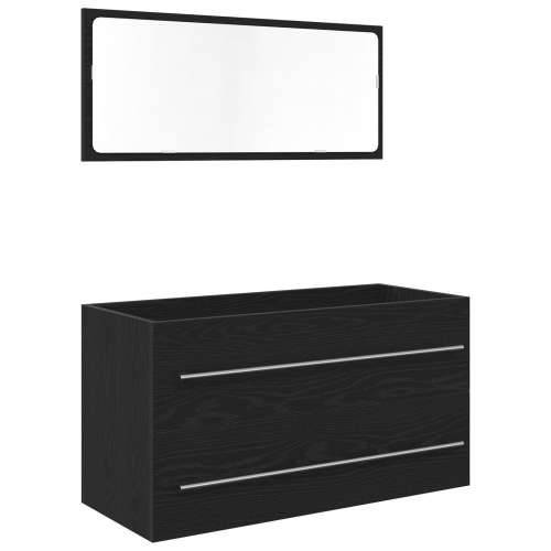 Kupaonski ormarić s ogledalom Crni hrast 90x45x1,5 cm Konstruirano drvo Cijena