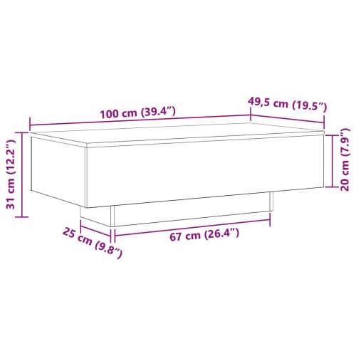 Stolić za kavu Crna Hrastovina 100x30x36,5 cm Konstruirano drvo Cijena