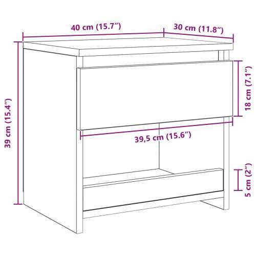 Noćni ormarići 2 kom Crni Hrast 40x30x39 cm Odabrano drvo Cijena