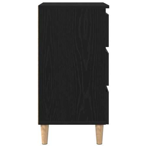 Noćni ormarić s drvenim nogama Crna hrast 40x35x69 cm Cijena