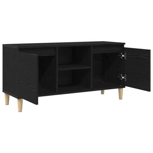 TV ormarić s drvenim nogama crni hrast 102x35x50 cm Cijena
