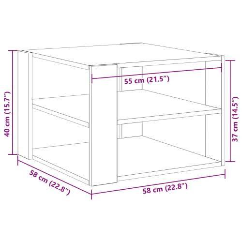 Stolić za kavu Crni Hrast 59,5x59,5x40 cm Enginirano drvo Cijena
