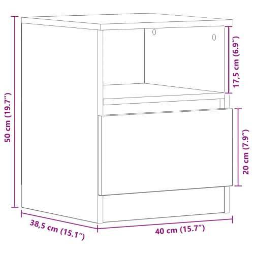 Noćni ormarići 2 kom Crna hrast 40x40x50 cm Od drvenih materijala Cijena