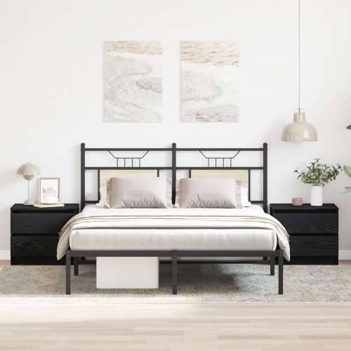 Noćni ormarić 2 kom Crni Hrast 50x40x43,5 cm Odlična Šporkast Cijena