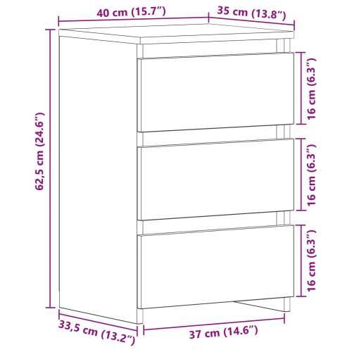 Noćni ormar Crna hrastovina 40x35x62,5 cm Izrađeno od drveta Cijena