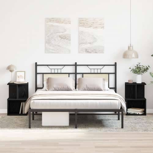 Noćni ormarić 2 kom Crna hrastovina 35x35x55 cm Ugaona ploča Cijena
