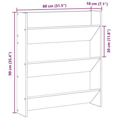 Ormar za cipele Crni hrast 80x18x90 cm Dura drvo Cijena
