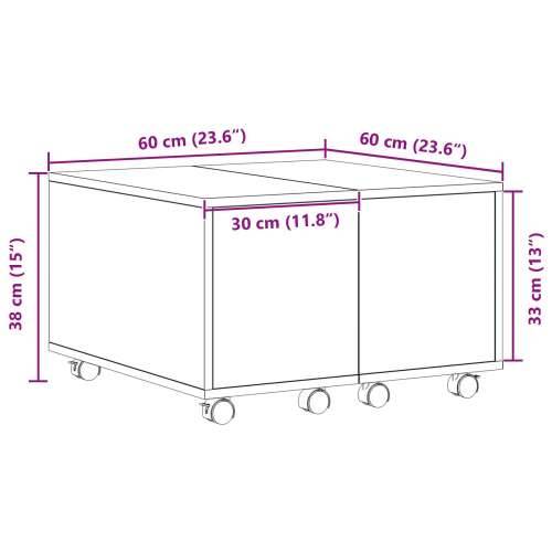 Stolić za kavu Crni hrast 60x60x38 cm Igrački drvo Cijena