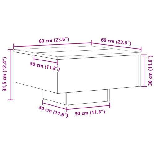 Stol za kavu Crni hrast 60x60x31,5 cm od drveta Cijena