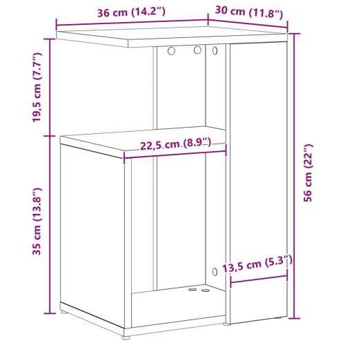 Bočni Stol Crna Hrast 36x30x56 cm Konstruirano Drvo Cijena