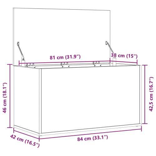 Kutija za skladištenje Crni hrast 84x42x46 cm Odlična konstrukcija od drveta Cijena