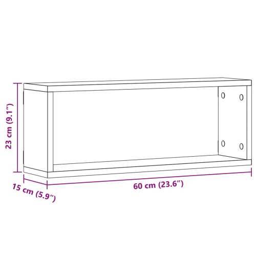 Set polica od 4 komada - Crveni hrast - 60x15x23 cm - Napravljeno od inženjerskog drva Cijena