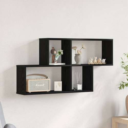 Crni ormar na zidu 76x15x53 cm izrađen od inženjerskog drva Cijena