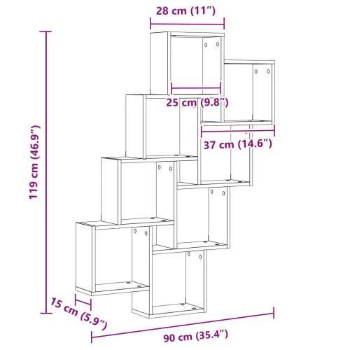 Zidni ormar crveni hrast 90x15x119,5 cm od konstruiranog drveta Cijena