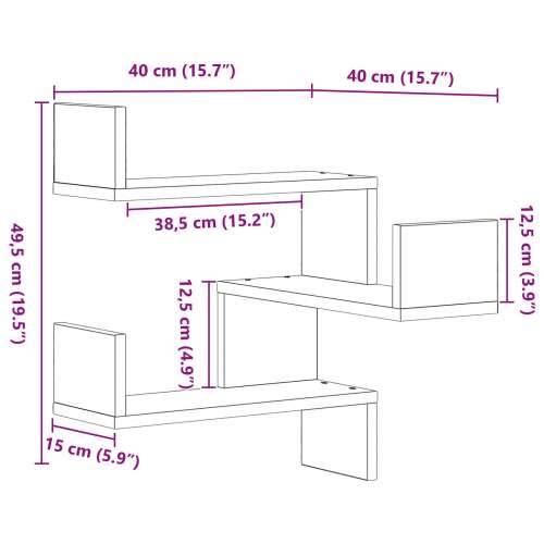Kutna polica crni hrast 40x40x49,5 cm od konstruiranog drva Cijena