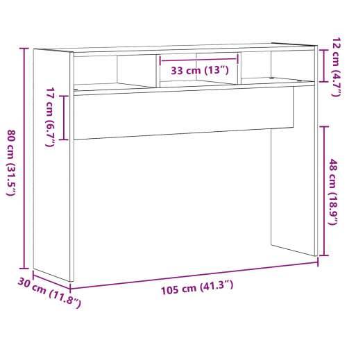 Konzolni stol Crna hrastovina 105x30x80 cm od inženjerskih drva Cijena