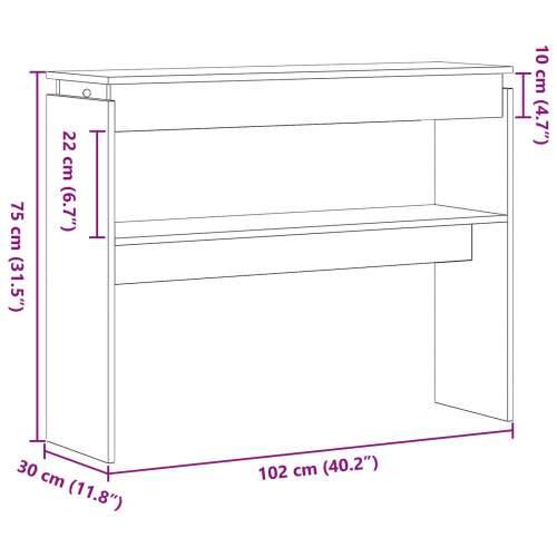 Konzolni stol Crna hrastovina 80x30x102 cm inženjersko drvo Cijena