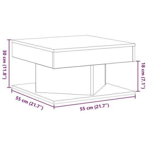 Stolić za kavu Crni hrast 57x57x30 cm Inženjerska drvo Cijena