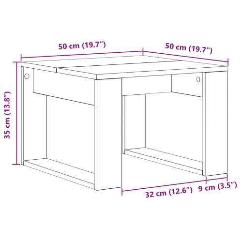 Stolić za kavu od crnog hrasta - 50x50x35 cm, Napravljen od inženjerskog drva Cijena