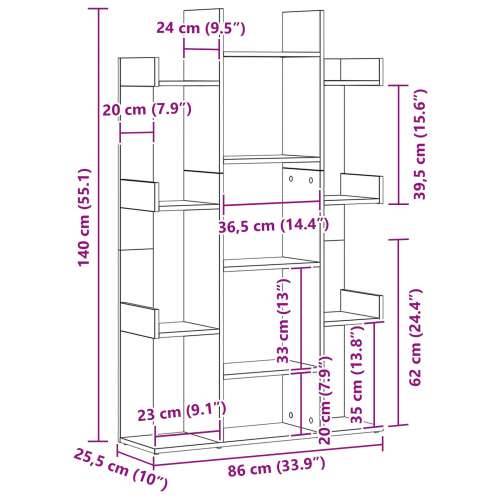 Knjižni ormar crni hrast 86x25,5x140 cm od drvenih materijala Cijena
