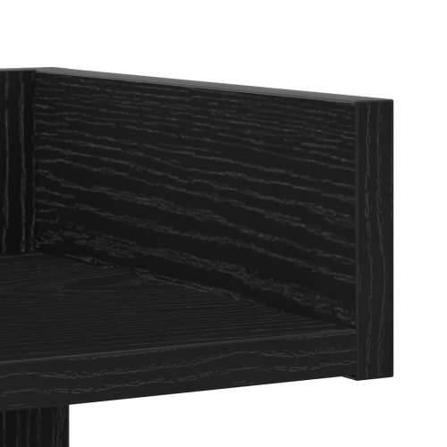 Polica Crna Hrast 48x25,5x140 cm Kompozitno Drvo Cijena