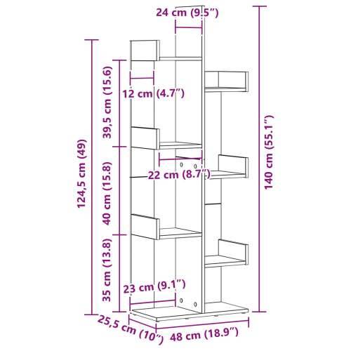 Polica Crna Hrast 48x25,5x140 cm Kompozitno Drvo Cijena