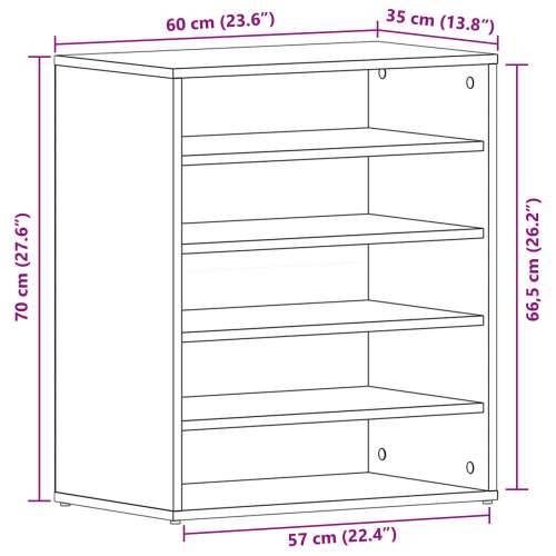 Ormar za cipele crni hrast 60x35x70 cm od konstruiranog drveta Cijena