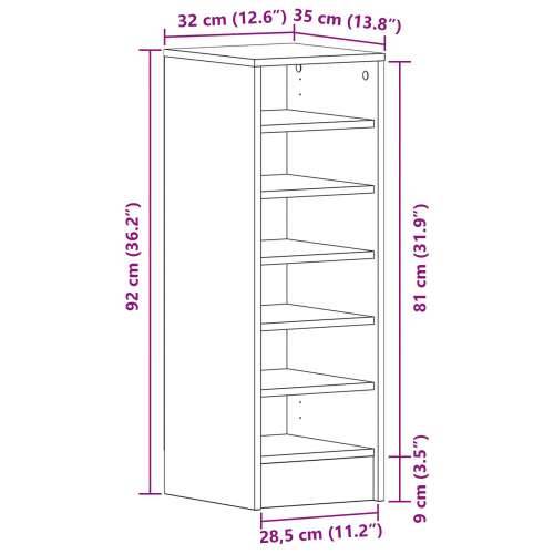 Ormarić za cipele Crni hrast 31,5x35x90 cm Izrađen od konstruiranog drveta Cijena