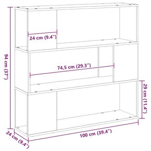 Polica za knjige Crni hrast 100x24x94 cm od konstruiranog drva Cijena