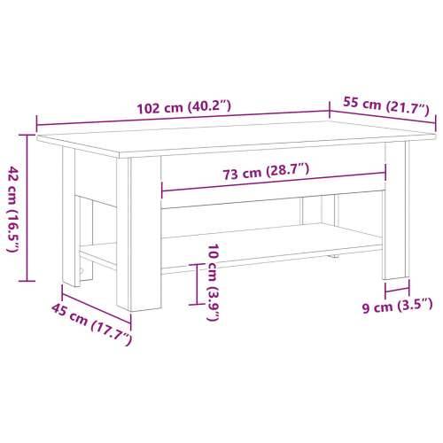 Stolić za kavu crna hrastovina 102x55x42 cm umjetno drvo Cijena