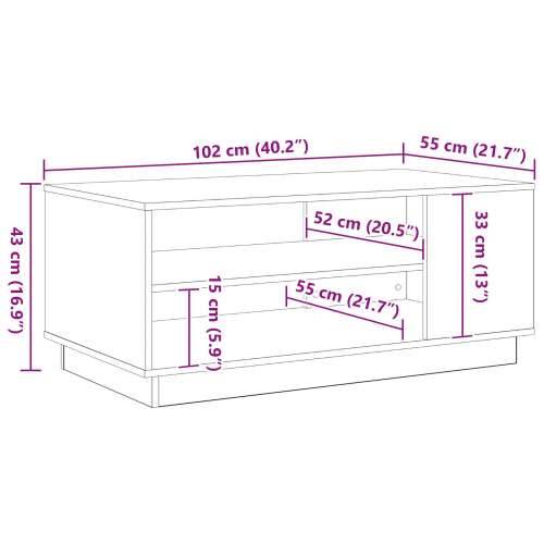 Crni Oak Stolić za kavu 102x55x43 cm od inženjerskog drva Cijena