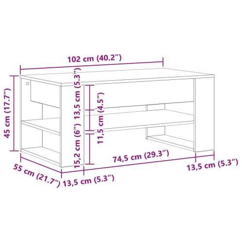 Stolić za kavu Artisan Oak 102x55x45 cm od kompozitnog drva Cijena