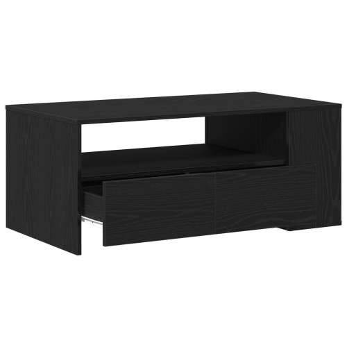Crni hrastov stolić za kavu 102x55x43.5 cm od kompozitnog drva Cijena