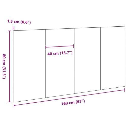Uzglavlje Crnog Hrasta 160x1,5x80 cm Uređeno Drvo Cijena