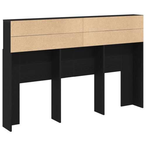 Glava kreveta s ormarom u crnom hrastu - 160x19x103.5 cm napravljena od inženjerskog drva Cijena